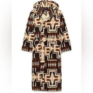 PENDLETON Cotton-Terry Jacquard Hooded Robe